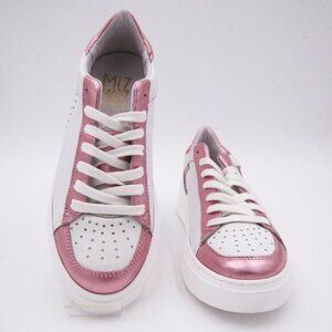 Miz Mooz Leather Tristin Sneaker Blush Metallic Leather Womens Size 9 New in Box